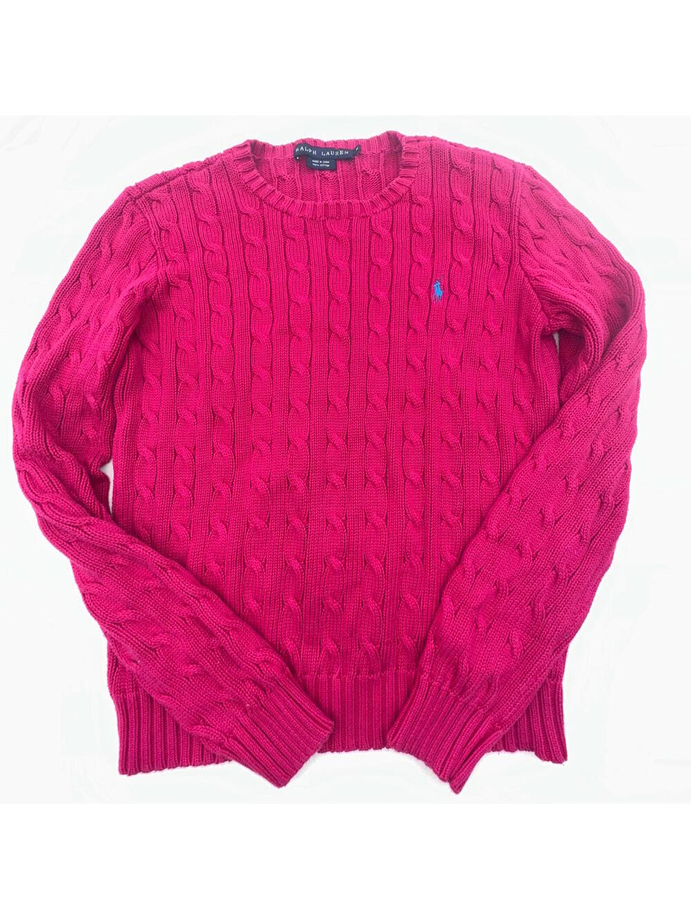 Vintage Ralph Lauren Sport Cable Knit Sweater Women’s Medium Pink